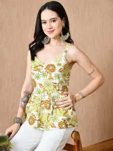 Anouk Rustic Women Floral Print Shoulder Straps Pure Cotton Kurti