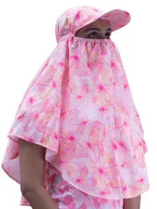 SHINE N SHOW Women Printed Innovative Scarf Cum Mask With Cap To Cover Face Cotton Mask