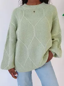 all about you Women Self Design Oversized Pullover