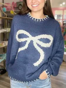 all about you Women Blue Printed Pullover