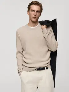 MANGO MAN Men Ribbed Pullover