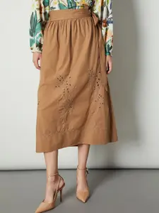 max Self-Designed Cotton A-Line Midi Skirt