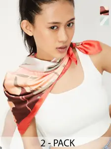 max Women Pack of 2 Printed Scarf