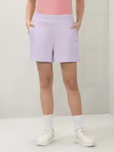 Amante Women High-Rise Relaxed-Fit Pure Cotton Sports Shorts