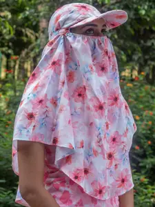 SHINE N SHOW Women Floral Print Scarf With Cap