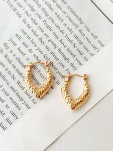 Estailo fashion Gold-Plated Contemporary Hoop Earrings