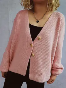 all about you Women Self Design Long Sleeves Ribbed Sweater