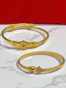 AARTISAI Set Of 2 Gold-Plated Stone StuddedBangle