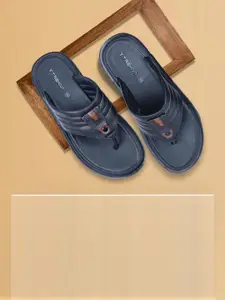 Trekiva Men Black PU Flip Flops