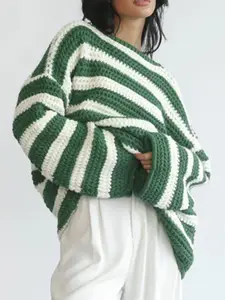 all about you Women Striped Pullover Sweater