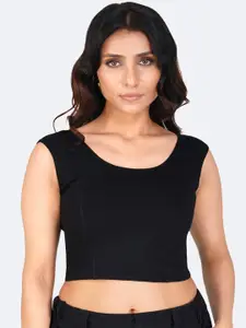 Fressia Fabrics Pure Cotton Round Neck Saree Blouse