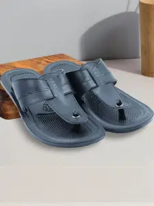 Trekiva Men Black PU Flip Flops