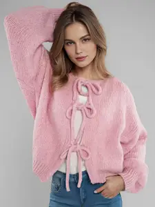 all about you Women Tie Up Detail Cardigan Sweaters