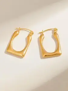 Estailo fashion Gold-Plated Geometric Hoop Earrings