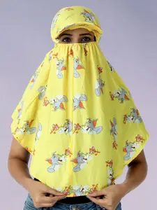 SHINE N SHOW Women Printed Scarf Cum Mask With Cap