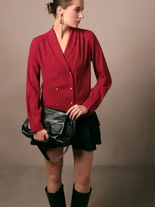 Vero Moda Women Solid V-Neck Top