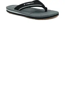 Trekiva Men Black Fabric Flip Flops