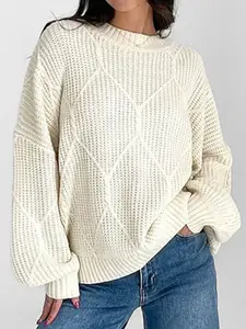 all about you Women Cable Knit Pullover Sweaters