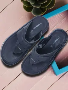 Trekiva Men Black PU Flip Flops