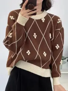 StyleCast Women Flopral Embroidered Round Neck  Pullover