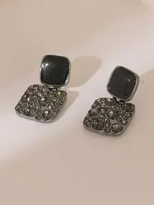 Estailo fashion Artificial Stones Studded Square Shaped Drop Earrings