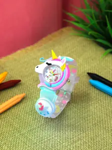 Stoln Pink Unicorn Designed with LED Light Analogue Wrist Watch
