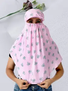 SHINE N SHOW Women Printed Scarf Cum Mask With Cap To Cover Face