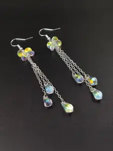 Estailo fashion Artificial Stones Studded Tasselled Contemporary Drop Earrings