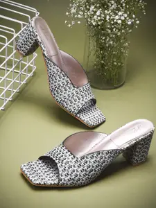 JM Looks Women Textured Block Heel Sandals