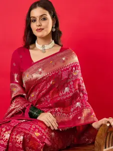 Anouk Ethnic Motifs Woven Design Zari Detail Saree