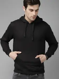 The Roadster Lifestyle Co Men Solid Hooded Regular Pullover Sweatshirts
