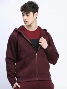 The Roadster Lifestyle Co Men Solid Hooded Regular Front-Open Sweatshirts
