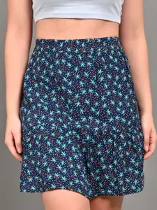 NoBarr Floral Printed Flared Mini Skirt