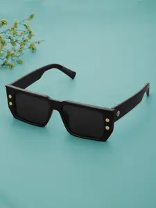 Carlton London Black Toned with Black Polarized Lens Square Sunglasses