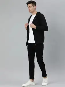 The Roadster Lifestyle Co Men Solid Full Sleeve Casual Zipper Hoodie Sweatshirts