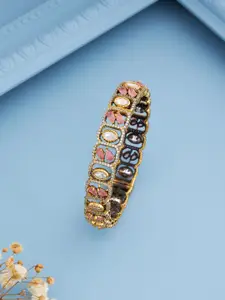 Kushal's Fashion Jewellery Victorian-Plated Kundan Studded Bangle