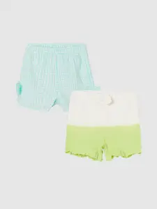 Juniors by Lifestyle Girls Pack of 2 Cotton Printed Denim Shorts