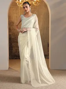 Libas Embellished Beads and Stones Organza Saree