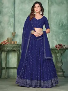 Warthy Ent Embroidered Semi-Stitched Lehenga & Unstitched Blouse With Dupatta