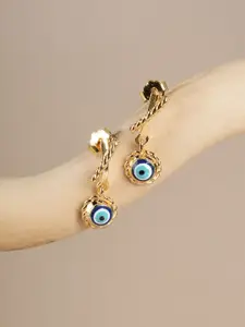 PALMONAS 925 Sterling Silver Evil Eye Rope Earrings for Womens Waterproof & Anti Tranish