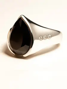 HIFLYER JEWELS 925 Sterling Silver Stone-Studded Finger Ring