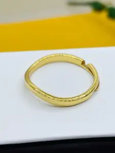 Luxevogue 925 Sterling Silver 18k Gold-Plated Adjustable Finger Ring