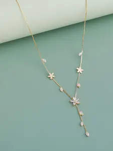 Kushal's Fashion Jewellery Gold-Plated Zircon Stone Studded Necklace