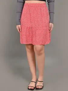 NoBarr Printed Tiered Above Knee Skirt