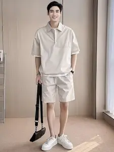 StyleCast Shirt Collar T-shirt With Shorts Co-Ords