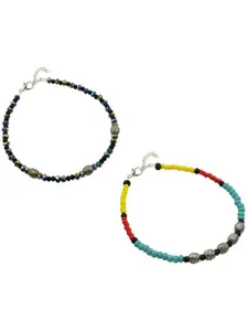 HIGH TRENDZ Set Of 2 Artificial Beads Beaded Anklet