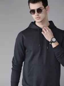 The Roadster Lifestyle Co. Men Hooded Ribbed Pullover Sweatshirt