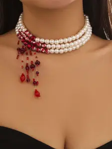 StyleCast Copper-Plated Artificial Beads Beaded Necklace