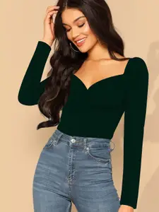 Dream Beauty Fashion Women Sweetheart Neck Puff Sleeve  Top