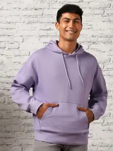 The Roadster Lifestyle Co. Men Oversized Hooded Ribbed Pullover Sweatshirt